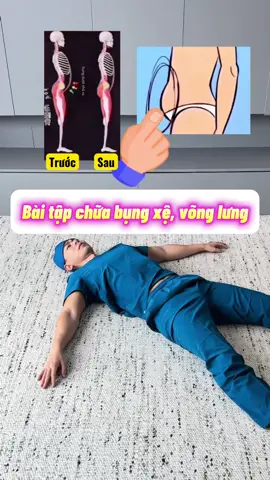 Bài tập chữa bụng xệ, dáng võng lưng tại nhà cực hiệu quả 💪 #xuhuong #luyentap #giammo #goclamdep #meolamdep