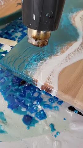 Ocean Wave Turquoise Charcuterie Board #viraltiktok #asmr #cutttingboard #oceanwaves #resinart 