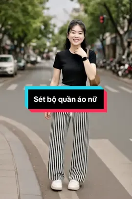 Sét bộ quần áo croptop cổ tròn năng động và thoải mái #thoitrang #xuhướng #thoitrangnu #model #aothun  @PhuongLinhshop 