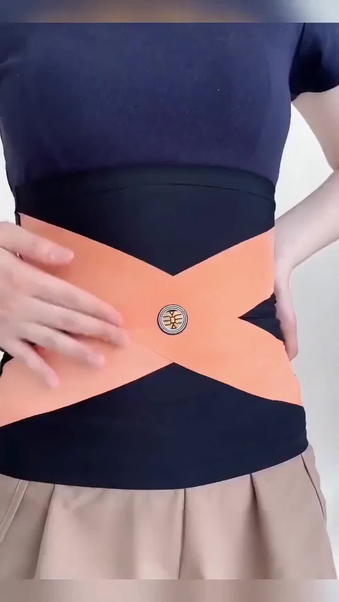Ladies' cross-shaped waist belt, seamless skin-hugging fitness and shaping ice silk belt, elastic body-shaping waist belt 