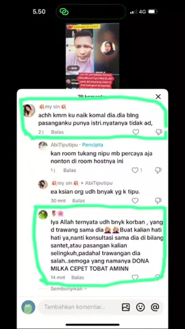 Makin bnyak yg kena dr room Abi dona milka38