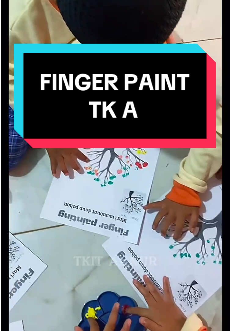 Finger Paint 🎨  TK A kelas Bilal Bin Rabah 🏫  #tk #ra #fingerpainting #tkit #fyp 