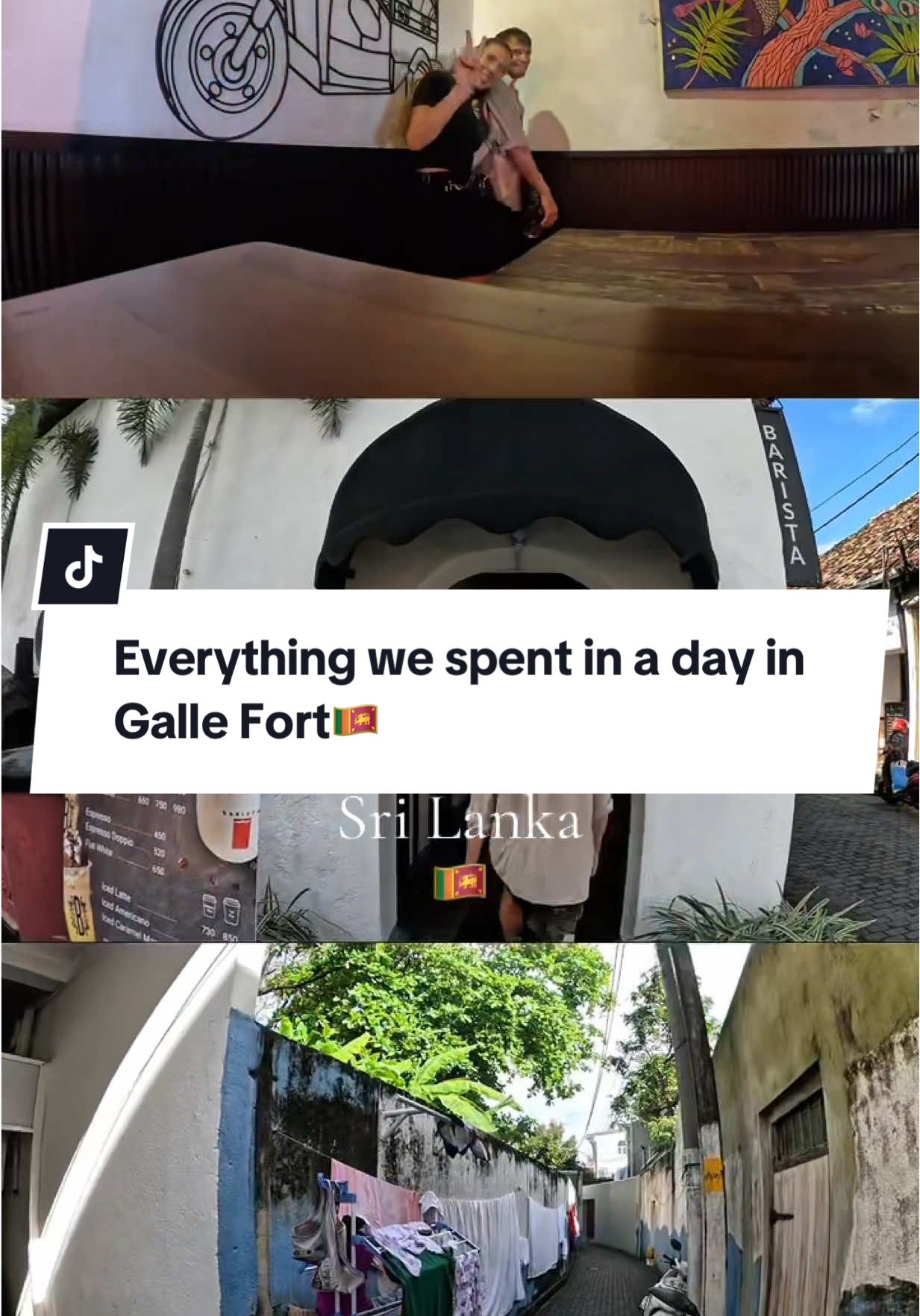 💸 Everything we spent in a day in Galle Fort, Sri Lanka 🇱🇰 ☕ 2 x coffees at Barista 🥪 Supermarket lunch (keeping it cheap 😂) 🍻 Couple of beers 🥟 Dinner at the dumpling café 	•	£20 for our stay = 23,300 LKR (£61) total! Best bit? Wandering the streets & soaking up the history — free and priceless. 🏛✨ #SriLanka #GalleFort #DailySpend #TravelTok #Backpacking 