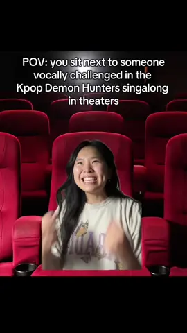 That vocally challenged person will be me... I am sorry... but we stay Golden 😎 #kpopdemonhunters #singalong #netflix #kmovie #kpopdemonhuntersintheaters 
