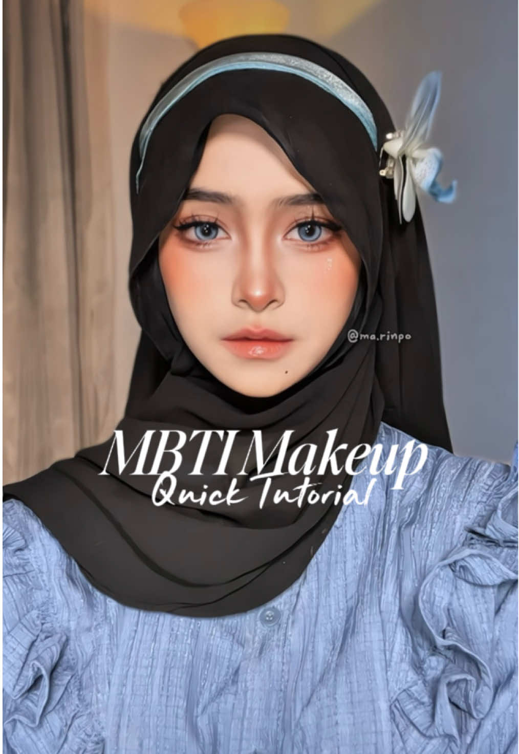 Replying to @Rini🌷💫 (ma.rinpo) ini quick tutorial nya yess, biar makin stay prime + set nya pakai yang @DAZZLE ME INDONESIA 💙  . READ CAPTION:  Poin penting makeup look yang gak sempet ada di video: 1. eyeshadow makin ujung makin gelap, bawa sampai ke bawah mata. 2. Glitter di tengah kelopak mata, pipi atas, tengah aegyosal, dan ujung hidung. 3. Highlight di inner corner 4. Contour hidung dibuat bulat dan lebih tebal di bagian lekukan. 5. Buat lower lashes pakai eyeliner 6. Lashes pakai yang individual 7. Ombre lips paling dalam dibentuk kaya V  Kalau ada yang ditanyain seputar step yang kurang jelas boleh komen yaa ✨ . #dazzlemesettingspray #settingsprayaerosol #getagrip #settingsprayviral #makeupturorial 
