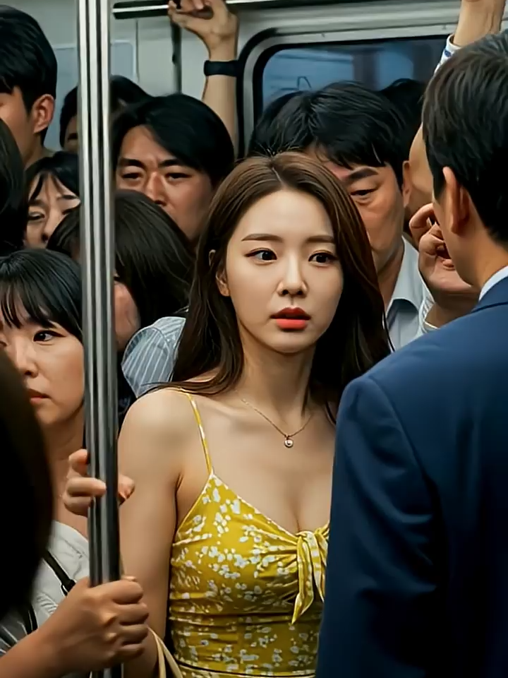 ❤️통근길 지하철에서 기절하는 미모의 여성👍_commute crowed subway _ #rush hour korea #commute subway #crowd subway