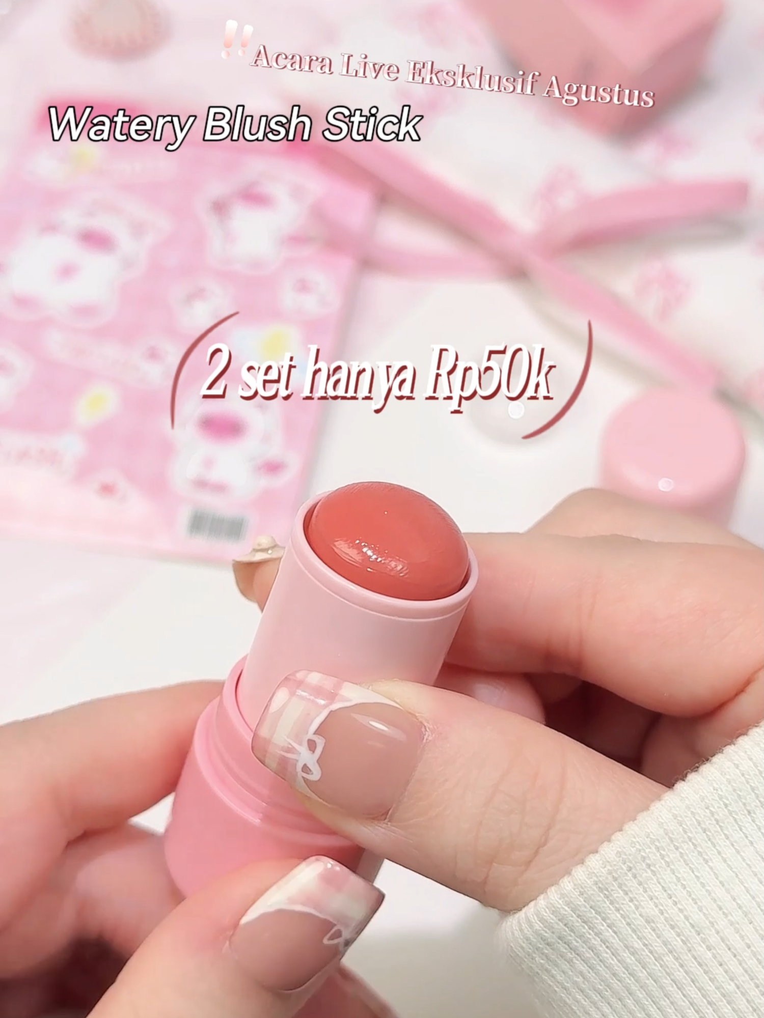 🌸Satu set langsung beresin makeup fresh, blush stick + lip tint cuma Rp50K! Cepet masuk live! #pinkflash #pinkflashbeauty #juicylips #lipcombo #lipgloss#lipbalm#makeup#tiktoklive#promo