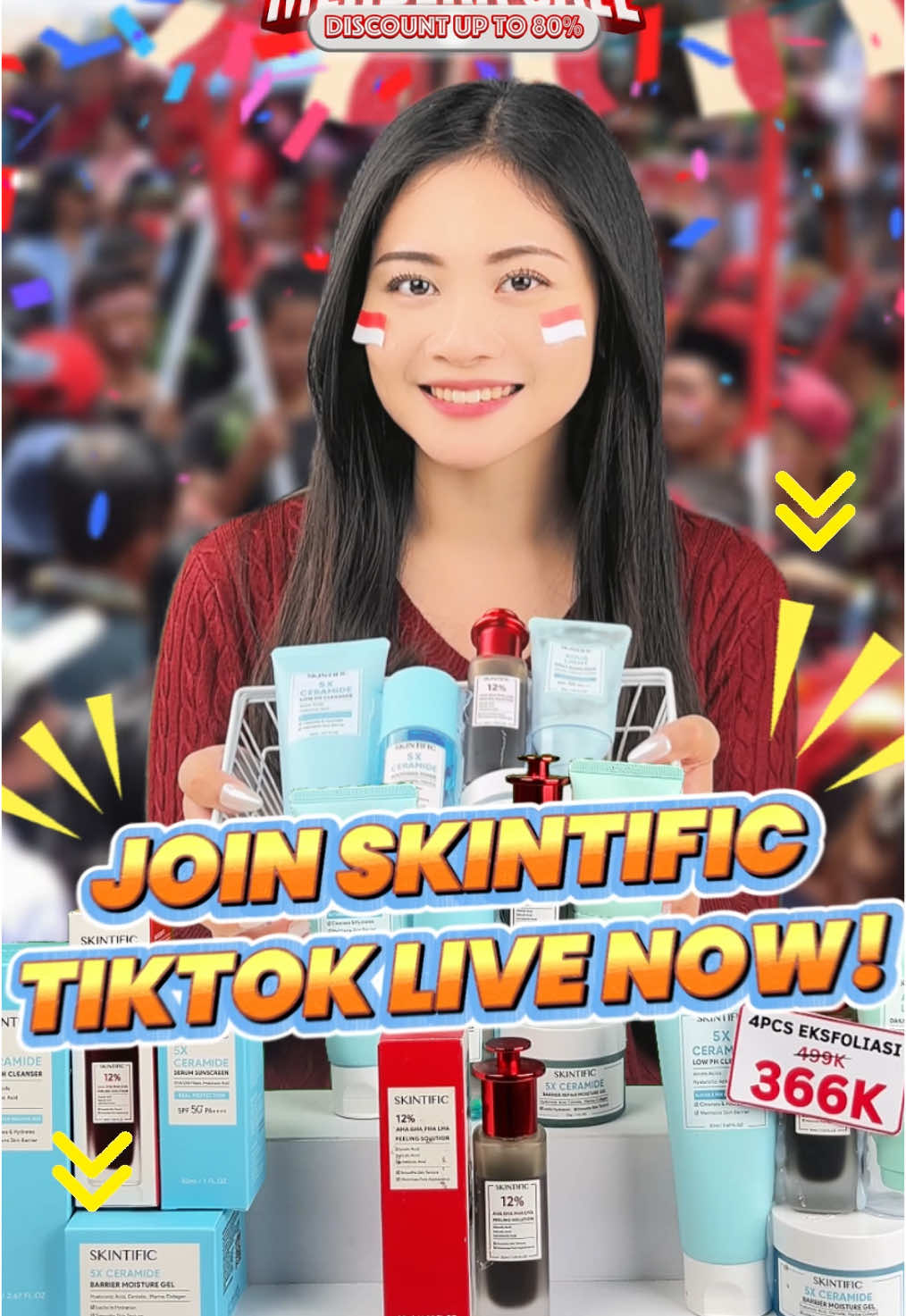 ❤️SKINTIFIC MERDEKA SALE Girl math is checkout harga diskon 5pcs Peeling Set yang gong bikin kulit gradakan dan Komodo minggat~🪄😎  Buruan angkut cuma di TikTok Live sebelum gak kebagian! 🧏🏻‍♀️🎉 #skintific  #diskonskintific #promomerdeka #5pcspeelingset #exfoliating  