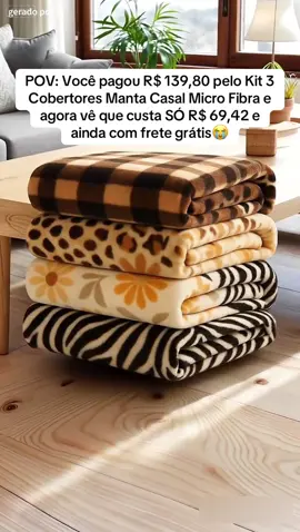Três vezes mais aconchego pelo melhor preço ❄️ #manta #inverno #promoção #casal #fretegratis🔥 