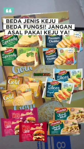 Semua keju itu enak, tapi… fungsinya beda-beda! 😉 🔸 Spready – Lembut, cocok untuk olesan roti & camilan 🔸 Premium Cheddar – Gurih & tajam, pas untuk parutan 🔸 Gold Cheddar – Lebih creamy, cocok buat campuran adonan 🔸 Premium Slices – Siap santap, ideal untuk sandwich 🔸 Meg Slice Melt – Lumer maksimal, favorit topping burger 🔸 Quick Melt – Meleleh sempurna, cocok untuk lasagna & baked dish Yuk, pilih keju sesuai kebutuhanmu! Jangan asal pakai ya 😄 #BedaKejuBedaFungsi #TipsMasakKeju #CheeseLovers #DapurKeju #KreasikanRasamu #quickmelt #meg #prochiz #spready #premium #cheddar #cheddarcheese #cheese #cheeselover #baking #bahankue #info #bakukita 