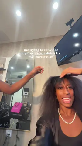like girl i was looking for a bang…#flatiron #silkpress #nychairstylist #hairtok #sewin