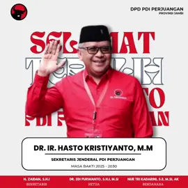 Selamat atas dilantiknya kembali Bapak Hasto Kristiyanto sebagai Sekretaris Jenderal DPP PDI Perjuangan masa bhakti 2025-2030. Satyam Eva Jayate! Pada Akhirnya Kebenaranlah yang Akan Menang!!! @PDI Perjuangan  #hastokristiyanto #pdiperjuangan #satyamevajayate #solidbergerak #dpdpdiperjuanganjambi 