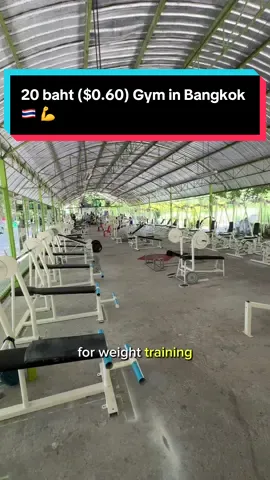 Training at a $0.60 or 20 baht gym in Bangkok Thailand #travel #GymTok #beardedtravels #explore #fyp 