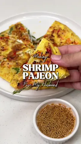 Shrimp Pajeon✨ Telur dadar biasa? Lewat. Coba deh bikin Shrimp Pajeon alias 