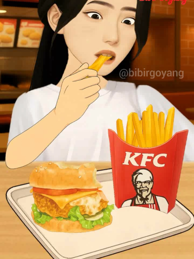 Crispy Fries + Juicy Burger = Food Heaven! 🍟✨ #asmr #mukbang #food #animation #fyp 