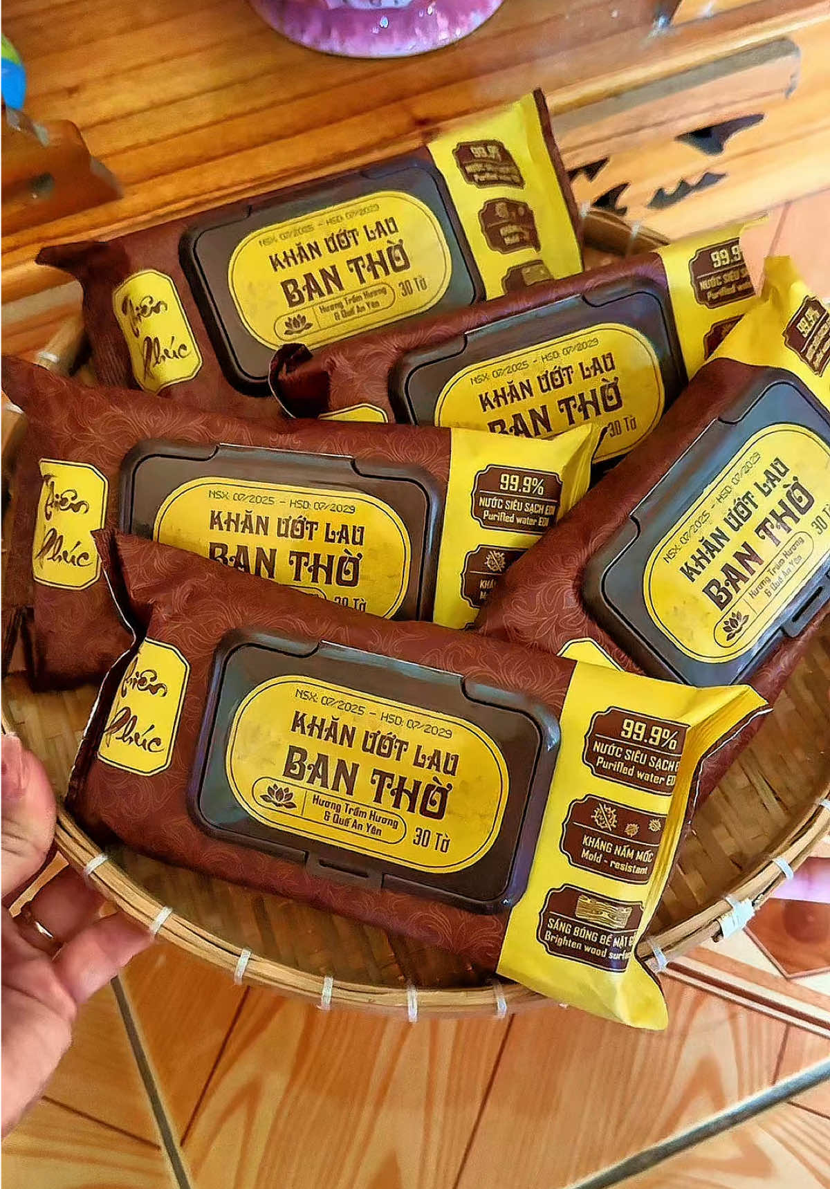 Combo 5 gói khăn ướt lau bàn thờ Thiên Phúc miễn ship##anlin210##khanuotlaubantho##khanlaubantho##khanlaubanthothienphuc##antamvuisam 