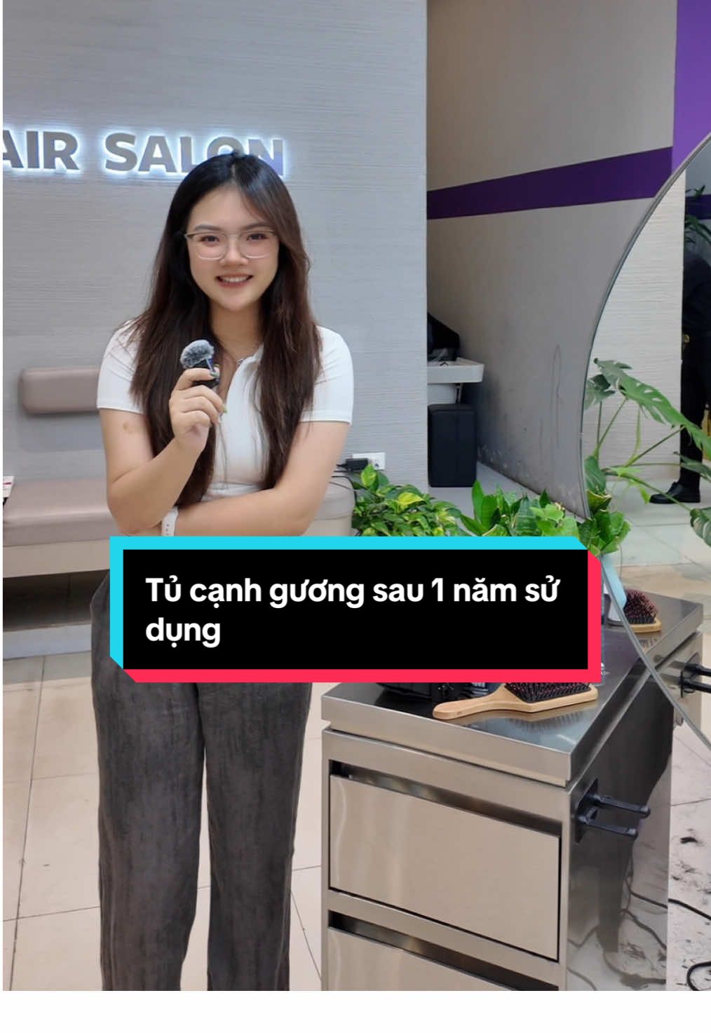 Tủ cạnh gương sau 1 năm sử dụng #salon #monshop #nghềtóc #tucanhguong #tủ 