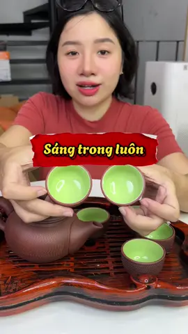 Bộ ấm trà ấm chén bát tràng kèm khay trà ông thần tài. #ngahamina #boamtra #boamchen #khaytra #khaytraongthantai 