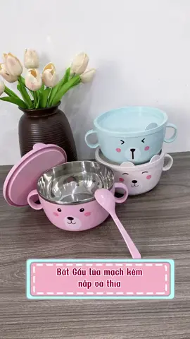 Bát đựng úp mì inox có nắp đậy kèm thìa (L) #hopcom #hopcomgiunhiet #batupmitom #batupmi #batinox #batinox2lopcachnhiet 
