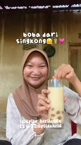hihi maaf ya boba nya kegedean guys malah jadi kayak bakso🧋✨ #pitaahrld #minivlog #boba 