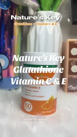 Level up your daily routine with Nature's Key! 💪 Glutathione, Vitamin C, and Vitamin E all in one chewable tablet 💊 #natureskey #glutathione #vitaminc #vitamine #dietarysupplement 