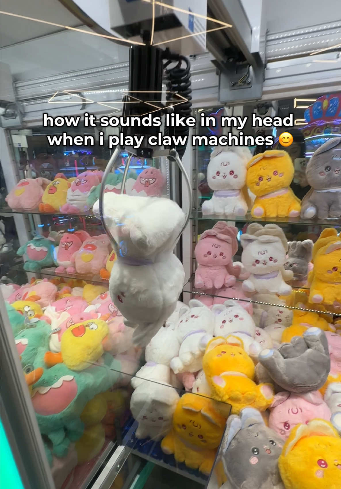 i spend too much and i barely have storage space left but it makes me happy 🤷🏻‍♀️ #arcade #clawmachine #clawmachinewin #timezone #cranegame 