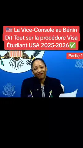 🎓 Tu veux étudier aux USA en 2025-2026 ? 🇺🇸 La Vice-Consule des États-Unis au Bénin explique toute la procédure pour obtenir ton visa étudiant. ✅ Ne rate pas ces conseils exclusifs pour maximiser tes chances ! #VisaÉtudiant #ÉtudierAuxUSA #USA2025 #AmbassadeUSA #ConseilsVisa #Bénin #OpportunitéÉtudes #VisaÉtudiantUSA@manoutonofficiel @Alain Kenneth Le GOAT 🇧🇯🇹🇬 @Bovann 