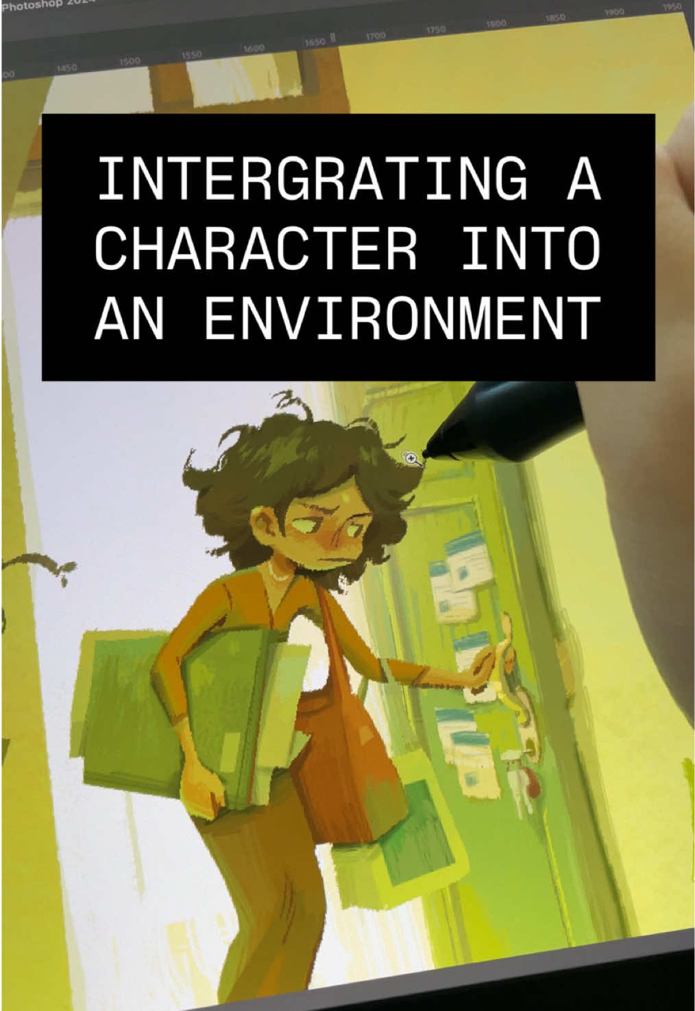 Mini art lesson: How to Integrate a Character into an Environment Step by Step: 1. Sketch & Flats – Draw the character, add base colors, and simple shadows. 2. Match Palette – Identify the scene’s dominant colors (e.g., greens/yellows for mood). 3. Tone Match – On a Multiply layer, overlay a scene color to unify tones. 4. Cast Shadows – Add shadows from the environment’s light source. 5. Light & Haze – Apply highlights or haze in the light’s color for seamless blending. Mini art lesson: How to Integrate a Character into an Environment Step by Step: 1. Sketch & Flats – Draw the character, add base colors, and simple shadows. 2. Match Palette – Identify the scene’s dominant colors (e.g., greens/yellows for mood). 3. Tone Match – On a Multiply layer, overlay a scene color to unify tones. 4. Cast Shadows – Add shadows from the environment’s light source. 5. Light & Haze – Apply highlights or haze in the light’s color for seamless blending. #artlesson #artinstructor #theartistvstheart #artistlifestyle #digitalpainting 