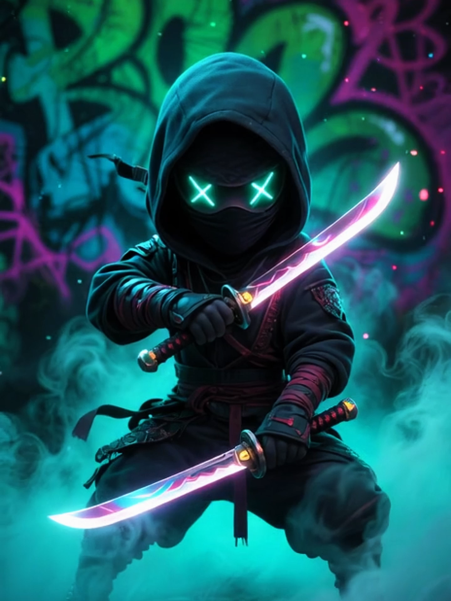 Live Wallpaper | Neon Ninja #ninja #neon #livewallpaper #cyberpunkvibes #cybersamurai #aivideo #blademaster #epicvibes #phonewallpaper #videowallpaper