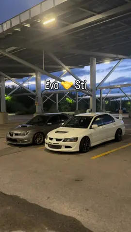 Evo 🤝 Sti @Dad  #Boosted #MitsubishiEvo #4G63 #Evo #JDM    