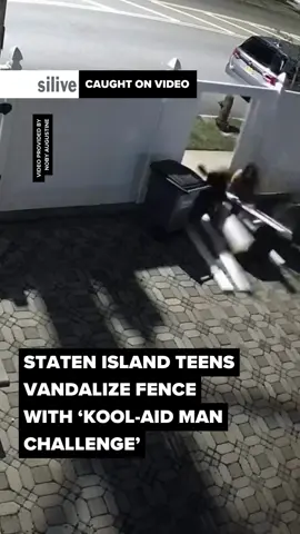 A Staten Island man said he watched helplessly from his home as two teens crashed through his backyard fence just after midnight Monday in the latest apparent episode of the “Kool-Aid Man Challenge