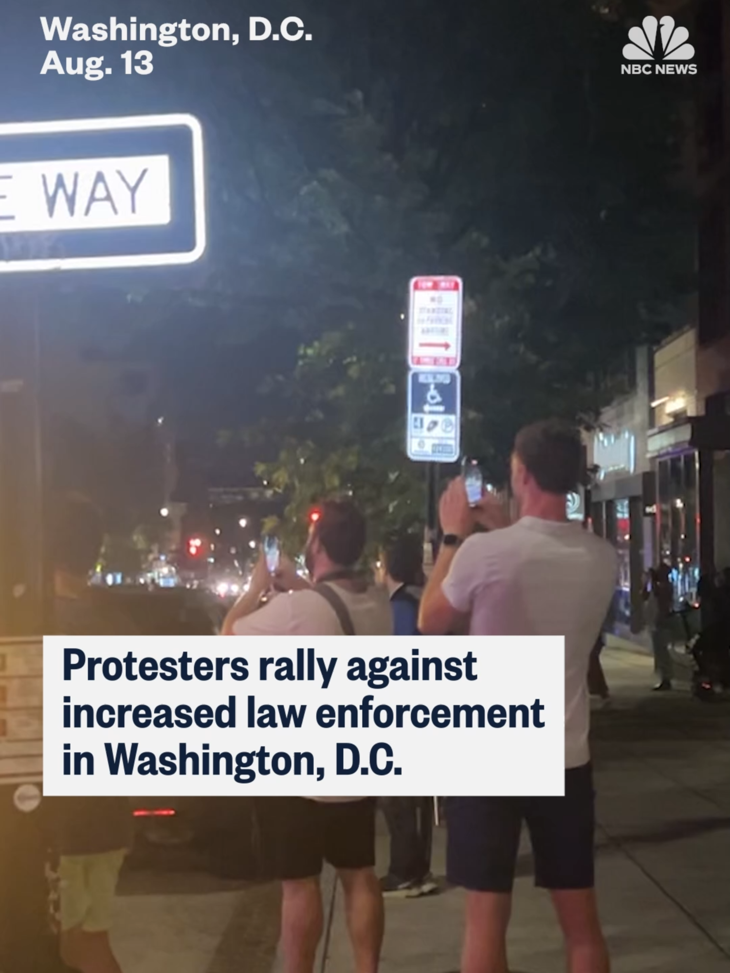 Demonstrators rallied in #WashingtonDC against the increased law enforcement presence in the streets after police checkpoints were established following President Donald #Trump’s directive to crack down on #crime in the nation’s capital.