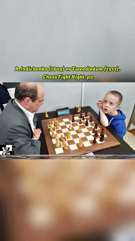 A. Indichenko (1802) vs Tweedledum (1311). Chess Fight Night. #chesstop#chess#viral 