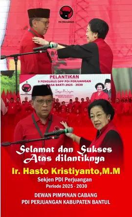 Bersama untuk 2029 TOTALITAS TANPA BATAS Tetep Gaspoool…!!! 🤟🤟🤟 Selamat dan Sukses atas dilantiknya Bp. Hasto Kristiyanto menjadi Sekjen PDI Perjuangan Periode 2025-2030. #pdiperjuangan #megawatisoekarnoputri #fyp #hastokristiyanto #fypage #bantul @Joko Purnomo @Bangrey7777 
