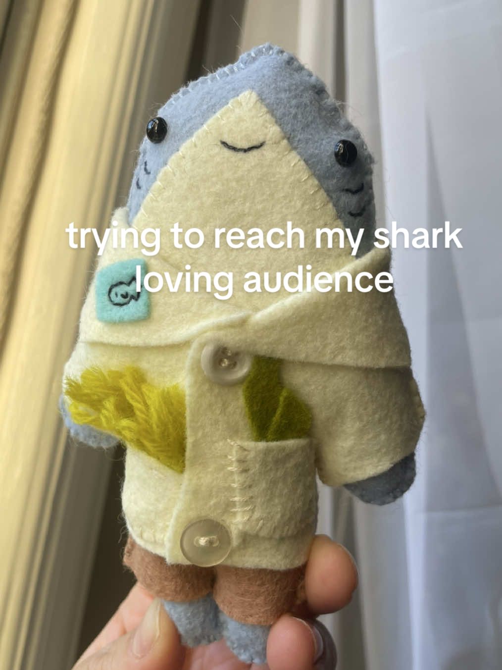 did it work?? dont worry i make other animals too! here's this weeks shark collection! Dropping tomorrow ahhh so scary 🦈🦈 #plushies #sharks #trinkets #fiberartist #feltart 