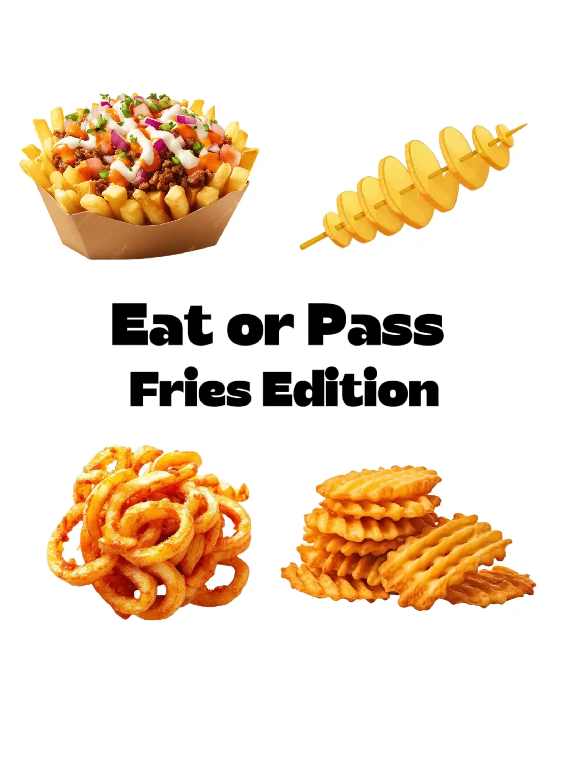 Eat or Pass – Fries Edition!🍟  Which One’s Your Favorite? Drop a comment if you’re a fries lover! 😋 #eat#pass#eatorpass#fries#frieslover#food#tastetest#pickyeater#yum#snacks#fastfoodlife#frenchfries