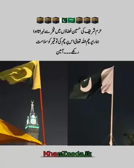 حـــــرمِ شریف کی مقدس فضاؤں میں فخـــــر سے لہراتا سبز ہلالی پرچم....🇸🇦🇵🇰🕋#independenceday #14august #foryou #foryoupage #unfreezemyacount 