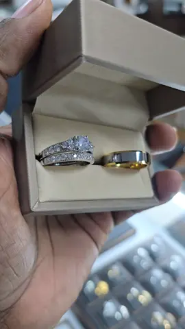 Final Product Ready made & Custom Designs Gold, Silver, Titanium & Tungsten Carbide Jewelry  For Us Its More Than A Business, Its All About Placing A Smile On Someone Else. HappyClient Sterling Silver & Tungsten Carbide Couples  Engagement/Wedding Rings  Price From 24,500ksh  #jewelry  #Engagement #Wedding  #gold #silver