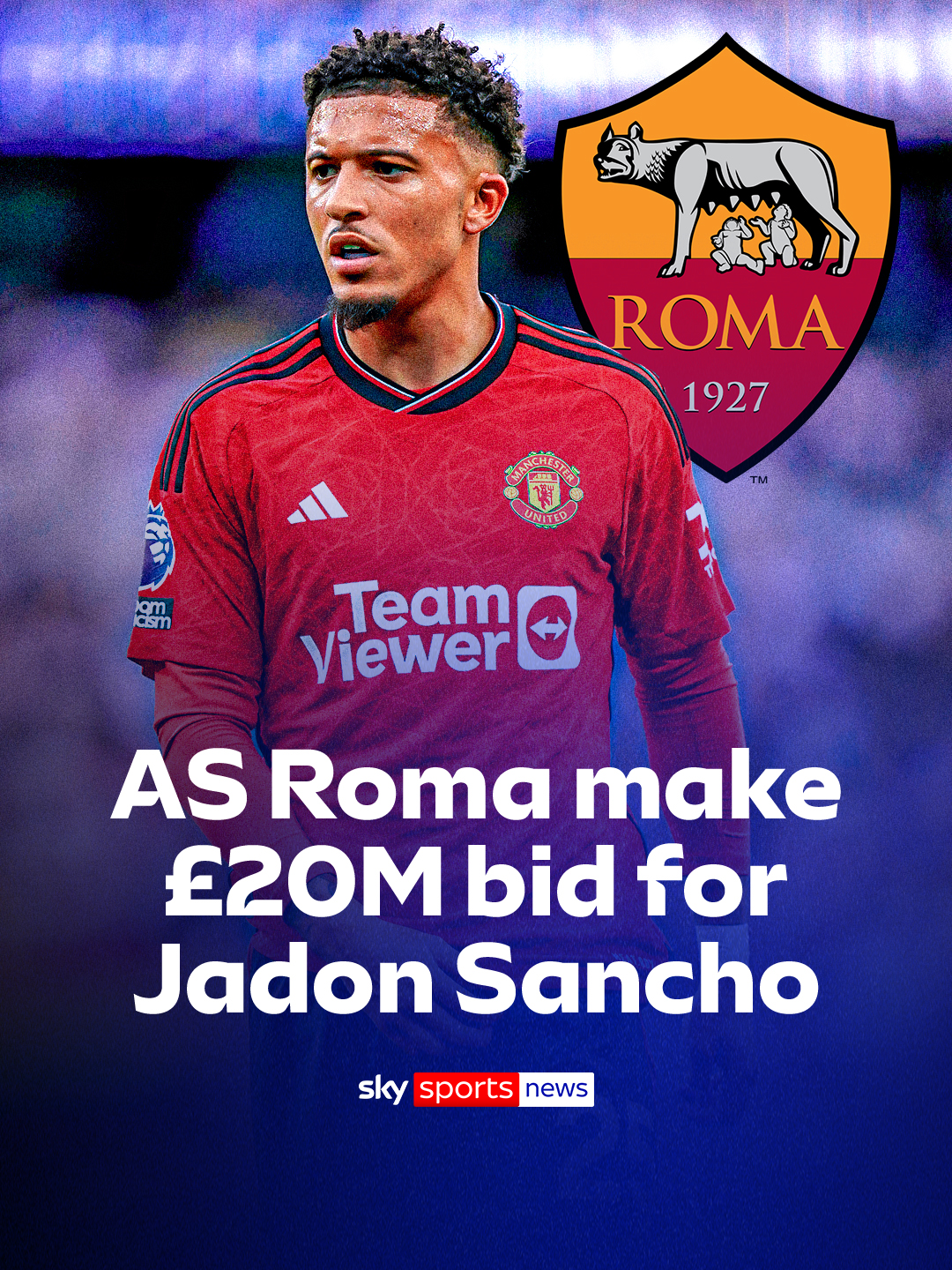 BREAKING: AS Roma have made a permanent bid for Manchester United forward Jadon Sancho 🚨 #skysports #skysportsnews #manchesterunited