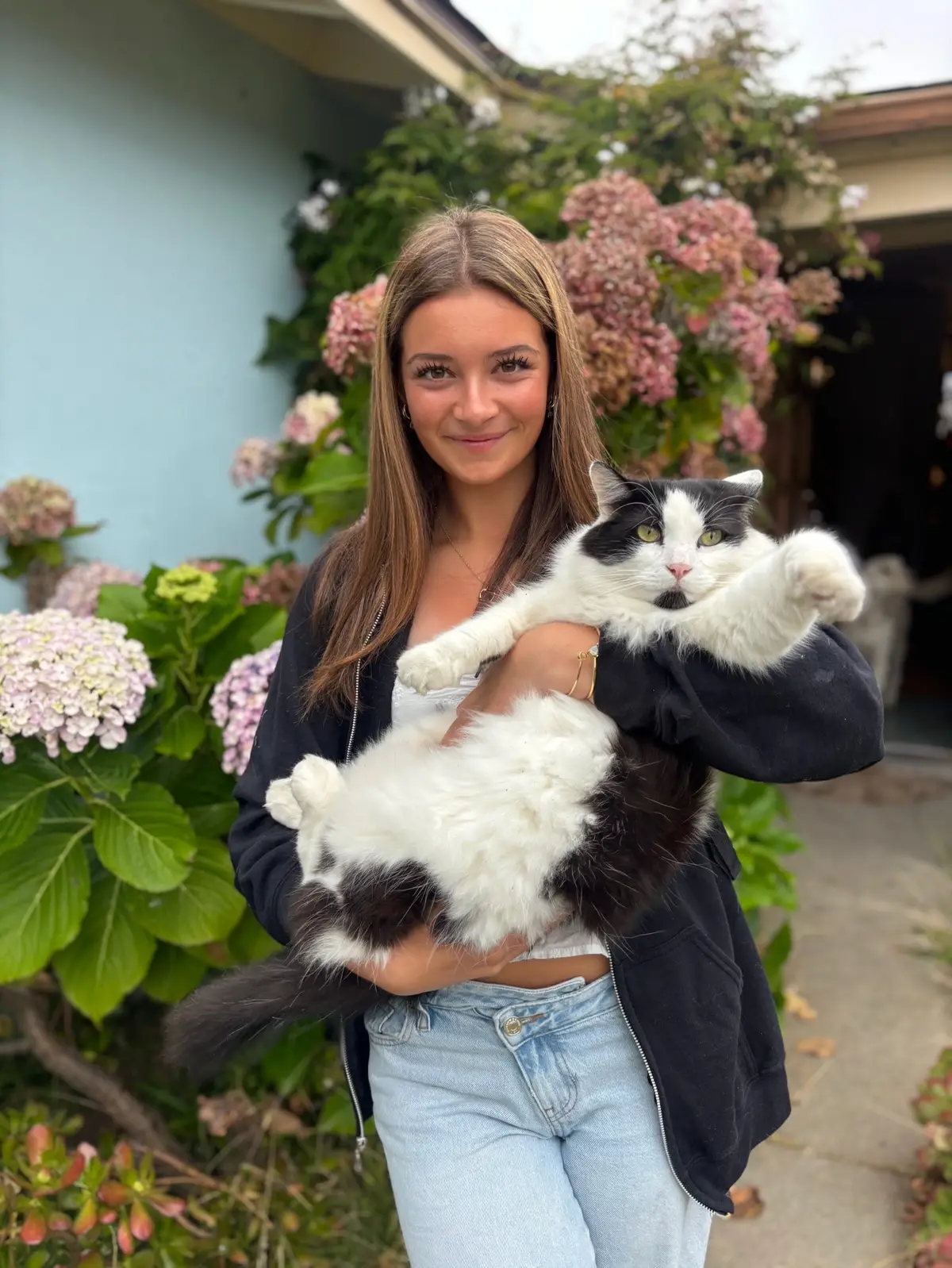 All my girls with their cats. Then Winnie felt left out. 