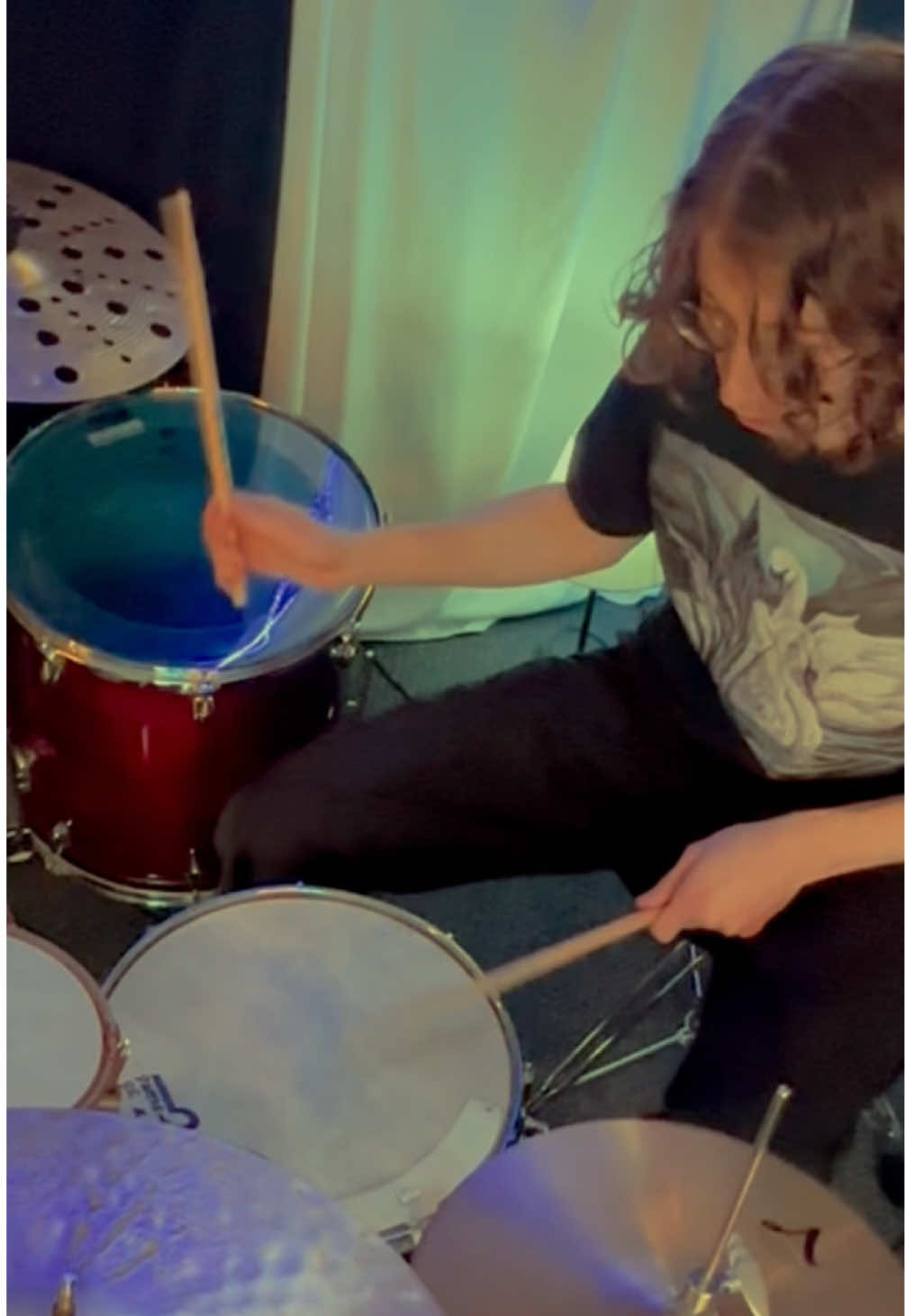 “Swimming” by @Flawed Mangoes w/ my drums 🦇