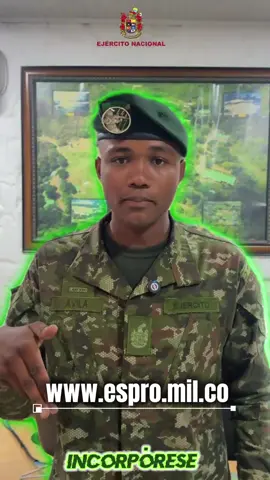 Haz parte de nuestra institución como soldado profesional. Si es colombiano, prestó servicio militar y tiene entre 18 y 24 años, incorpórese al Ejército Nacional y construya su futuro con honor. #IncorpóreseAlEjército 