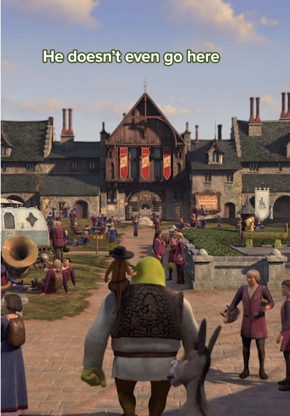 First day of school, kinda nervous.  #Shrek #shrekthethird #donkey #backtoschool #fyp 