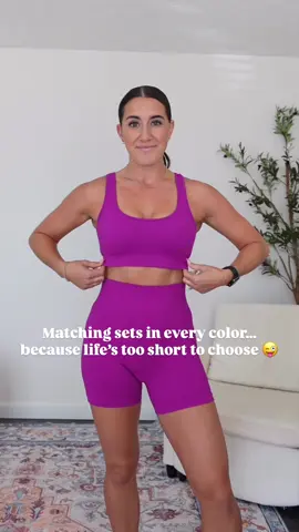 Anyone else love a good matching set?!? 🤩 linked in my LTK shop 🩷🖤💜 #matchingset #workoutoutfit #creatorsearchinsights 