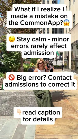 😅 Made a mistake on your college application? Don’t panic! One typo won’t ruin your chances of getting accepted. For bigger errors, such as missing information or the wrong course listed, reach out to the college admissions office or your school guidance counselor right away; they are there to help you. Make sure to triple‑check your CommonApp, essay, and any other required materials to prevent mistakes from happening. You’ve got this! 📬 Want personalized guidance from a professional? DM me or email me at futuritycollegecareers@gmail.com to schedule a college counseling appointment today! #collegeapps #collegeapplications# #collegeadmissions #fy #fyp 