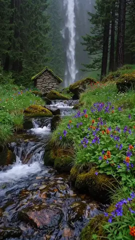 The Blooming River of Eternal Spring 🌊🌸🍃 #CalmVibes #naturevibes #flowers 