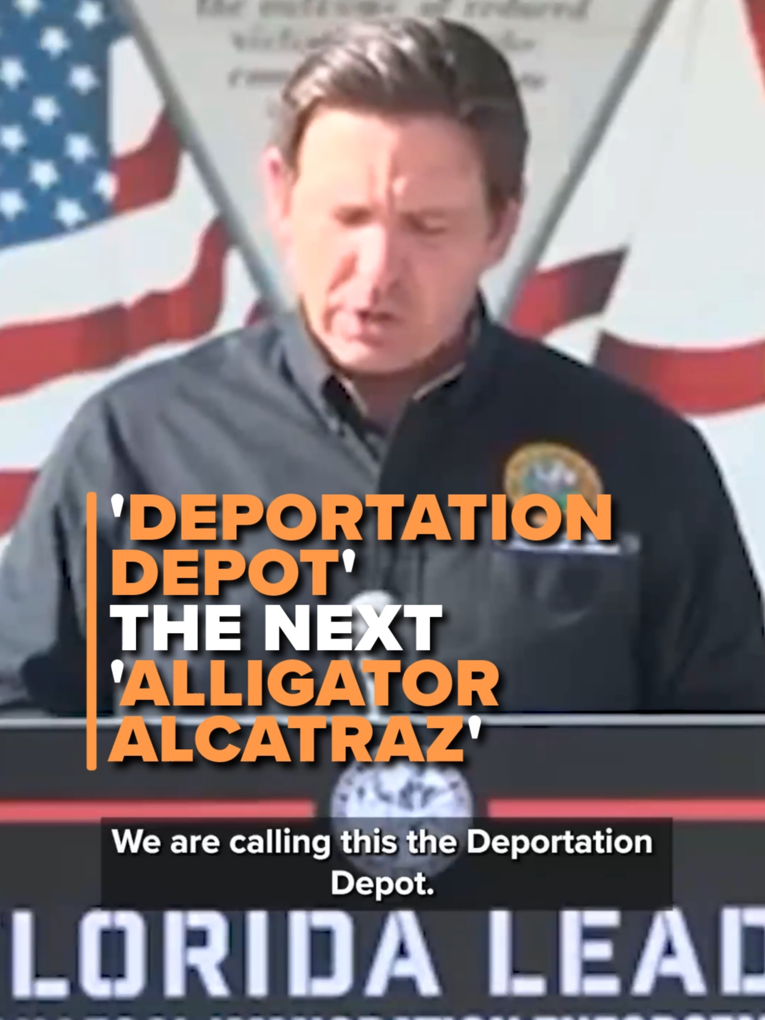 Florida Gov. Ron DeSantis revealed that state officials will convert Baker Correctional Institution into an immigration processing facility called “Deportation Depot.” DeSantis said the new facility will accommodate over 1,300 detainees, with potential expansion to 2,000. #rondesantis #deportation #immigration #crime #prison #alligatoralcatraz #deportationdepot
