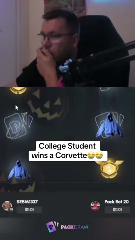 College Student wins a Corvette😭😭 #kickstreaming 