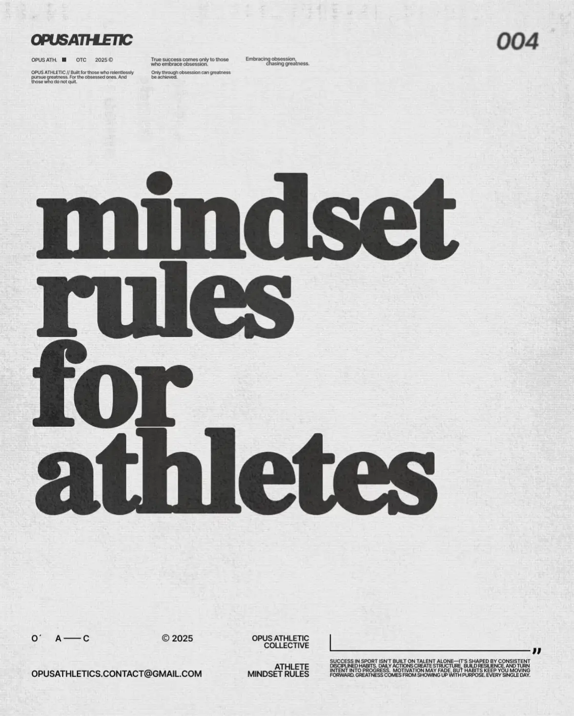 Mindset is the real game. Talent might get you noticed, but discipline keeps you winning. It’s you vs you. Every rep, every choice, every second of work stacks up. Silence the doubts. Kill your weaknesses. Outwork everyone. Make every rep count. Because the ones who rise aren’t the most gifted, they’re the ones who refuse to stop. OPUS ATHLETIC // Built for those who relentlessly pursue greatness. #opusathletic #athlete #training #Running #gym   