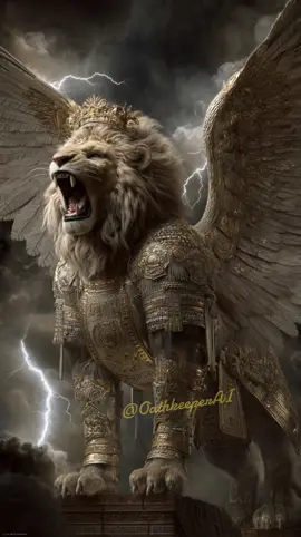 The storm bends to his roar. ⚡🦁 #Epic #Mythology #LiveWallpaper #AIArt #Lion 